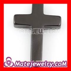 black agate cross semiprecious beads