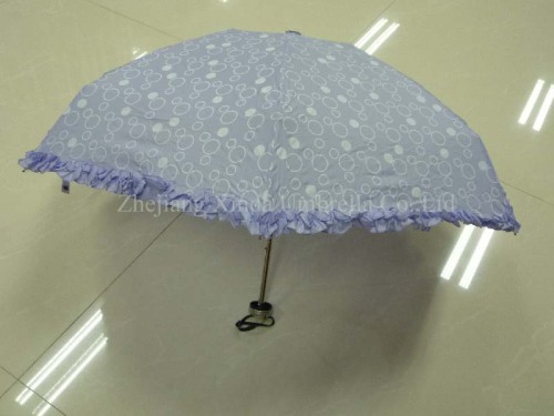 4 fold polyester fibre glass ribs manual open sun/gift femal/lady umbrella