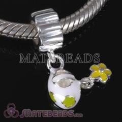european Style Solid Sterling Silver Charm Jewelry Beads Dangle Enamel Baby Shoe