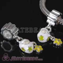 european Style Solid Sterling Silver Charm Jewelry Beads Dangle Enamel Baby Shoe