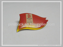 Soft enamel lapel pins with epoxy dome