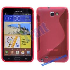 Tpu Gel Skin Case Cover for Samsung Galaxy Note i9220 (Red and Hot Pink)