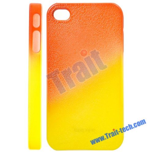 Orange and Yellow Cracked Plastic Protector Hard Case for iPhone 4
