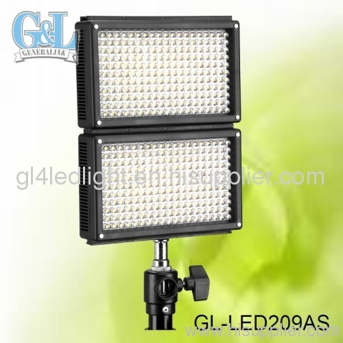 GL-LED209AS dimmable and bi-color LED video light