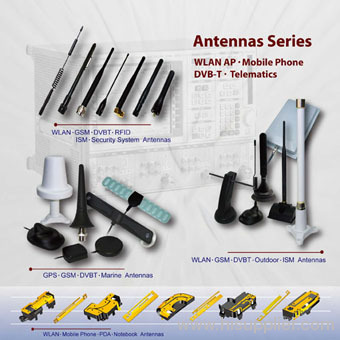 RF connectors & cable assemblies, Antenna for AP mobile phones, DBV-T, Circular connector