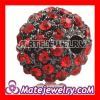 10mm Shamballa Style Handmade Alloy Ball Beads With Red Crystal Paved