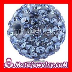 Blue Czech Crystal Shamballa Beads