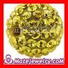 12mm Shamballa Pave Yellow Czech Crystal Beads