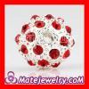 12mm Shamballa Style Pave Red Crystal Alloy Ball Beads