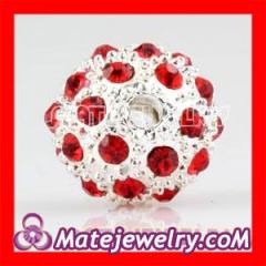 Red Shamballa Crystal Alloy Beads