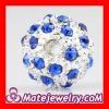 12mm Shamballa Style Pave blue Crystal Alloy Ball Beads