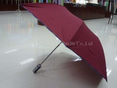 2 fold solid color auto open pongee umbrella
