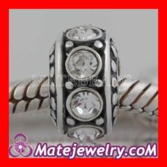 925 Sterling Silver Charm Jewelry Spacer Beads With Zircon Stone Beads