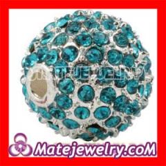 Blue Shamballa Crystal Alloy Beads