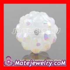 10mm Shamballa Crystal white Plastic Beads