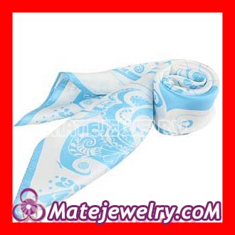 blue silk scarf square