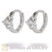 925 Sterling Silver Hoop Huggie Earrings