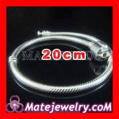 european sterling silver snake chain bracelet with screw starter