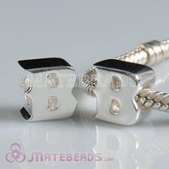 european 925 Sterling Silver Charm Letter Beads In Letter B Design