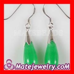 gemstone drop earrings green