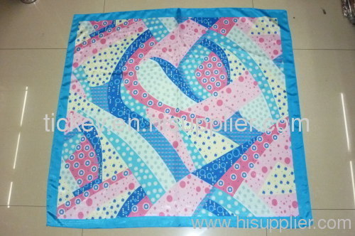 100% polyester printed square scarf