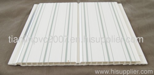 pvc panel with green vertical stripes decoration