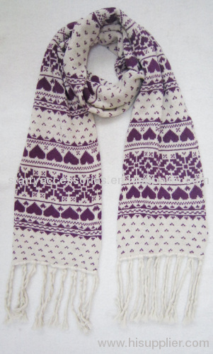 100% acrylic winter knitted scarf