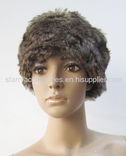 fake fur golden winter hat