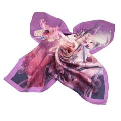 Printed Lotus Pure Silk Scarves 65×65cm Medium Square Silk Scarf Shawls Wholesale