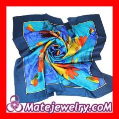 Floral large silk scarf