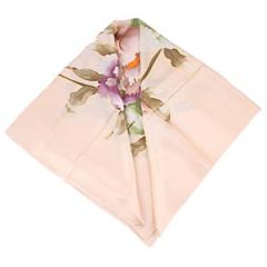Floral Large pink Square Silk Scarves for Women 105×105cm Hand Painted Silk Scarf