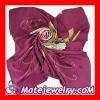 Floral Large Purple Square Silk Scarves for Women 105×105cm Hand Painted Silk Scarf