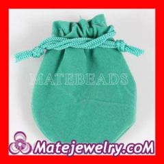 Fashion Jewelry Bead Green Flannel jewellery pouch for European Style Charms or European Bracelet