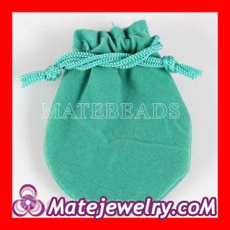 Fashion Jewelry Bead Green Flannel jewellery pouch for European Style Charms or European Bracelet