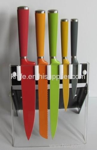 420 stainless steel kitchen knife with acrylic holder