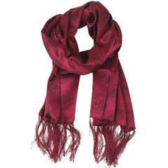 Long Oblong Fringed Rose Red Silk Scarves 170×50cm Silk Scarf Painting Wholesale