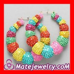 Wholesale Basket Ball Wives Celeb Inspired Gold Multi Bamboo Earrings