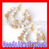 Gold Ivory Bead Rhinestone Basketball Wives Earrings Wholesale