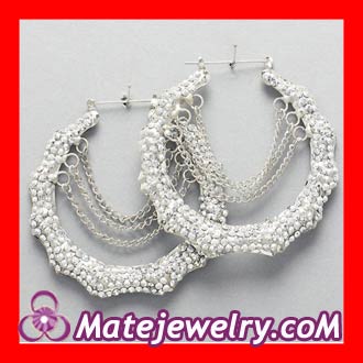 bamboo earrings with rhinestones