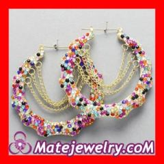 wholesale Celeb Gold Multi Color Bamboo Chain Earrings Cheap