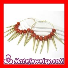 basketball wives rhinestone hoop Spike earrings