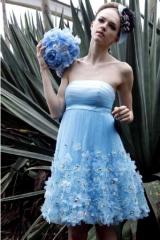 blue short flower girl dresses,charming strapless flower girl dresses