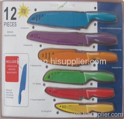 kitchen knife set with teflon coating