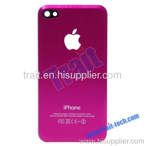 Metal Battery Back Cover Housing for iPhone 4 4G(Hot Pink)