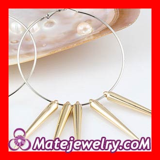 52mm Gold Plated Spike Beads For Basketball Wives Hoop Earrings