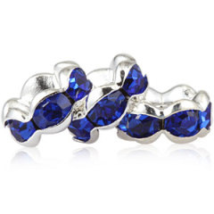 8mm Alloy Blue Crystal Spacer Beads For Basketball Wives Earrings