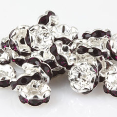 8mm Alloy Purple Crystal Spacer Beads For Basketball Wives Earrings