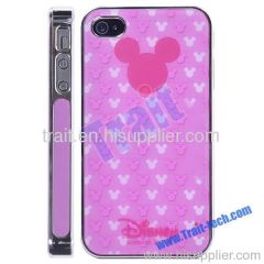 Pink Lovely Cartoon Mouse Head Hard Case for iPhone 4S/iPhone 4