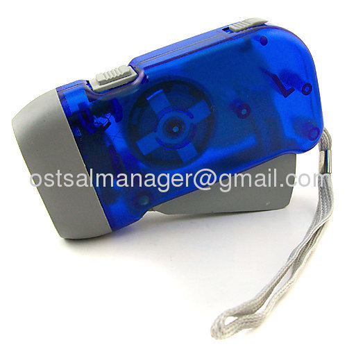 3LED hand press dynamo flashlight