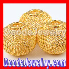 Gold Mesh Ball Beads For Basketball Wives Hoop Earrings wholesale